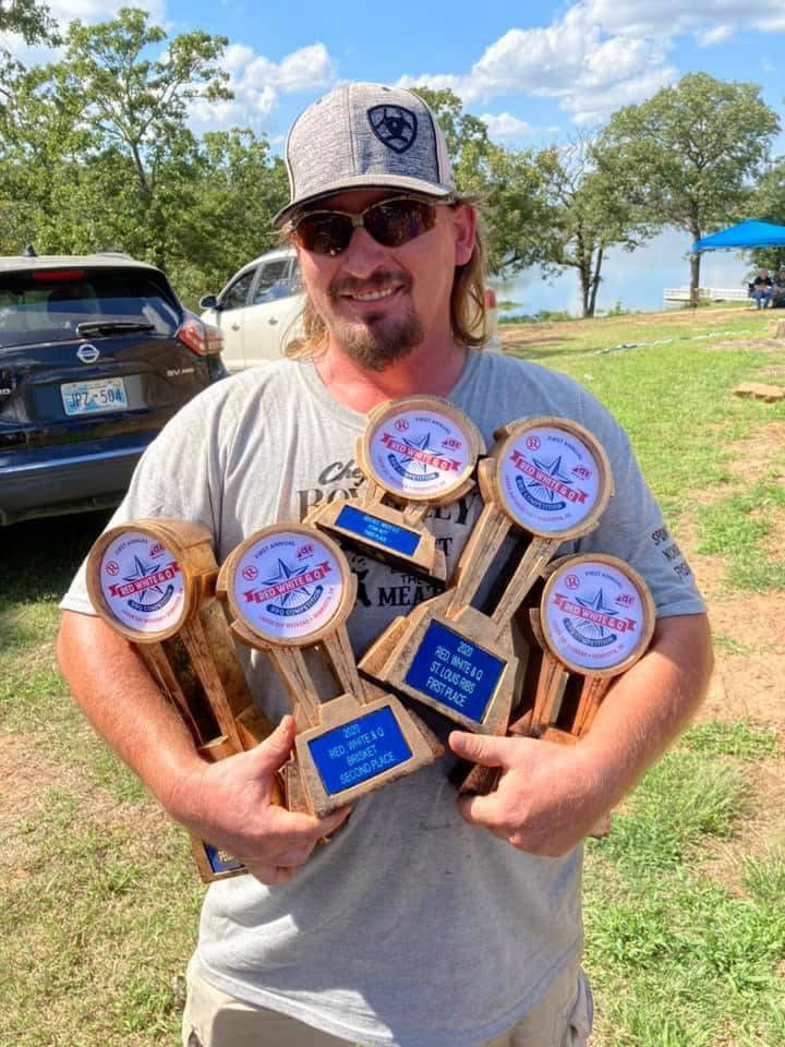 Arley Gray and his trophies
